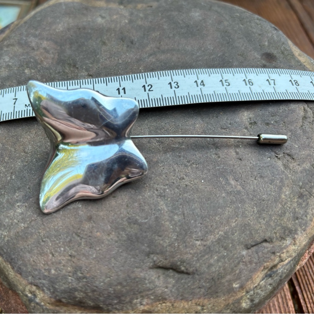 HOSELTON CANADA 181 BUTTERFLY ALUMINUM ART Silver STICK PIN JEWELRY SIGNED